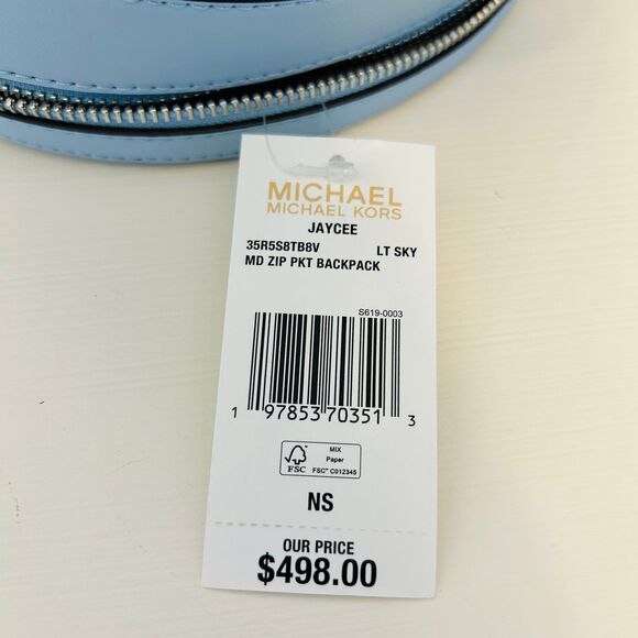 Michael Kors Jaycee Medium Ombré Signature Logo Backpack & wallet LT Sky - Picture 10 of 12